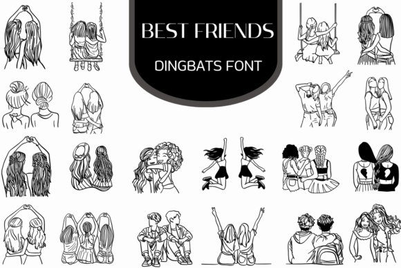 Best Friends Font: Hand-Drawn Illustrations for Heartfelt Design